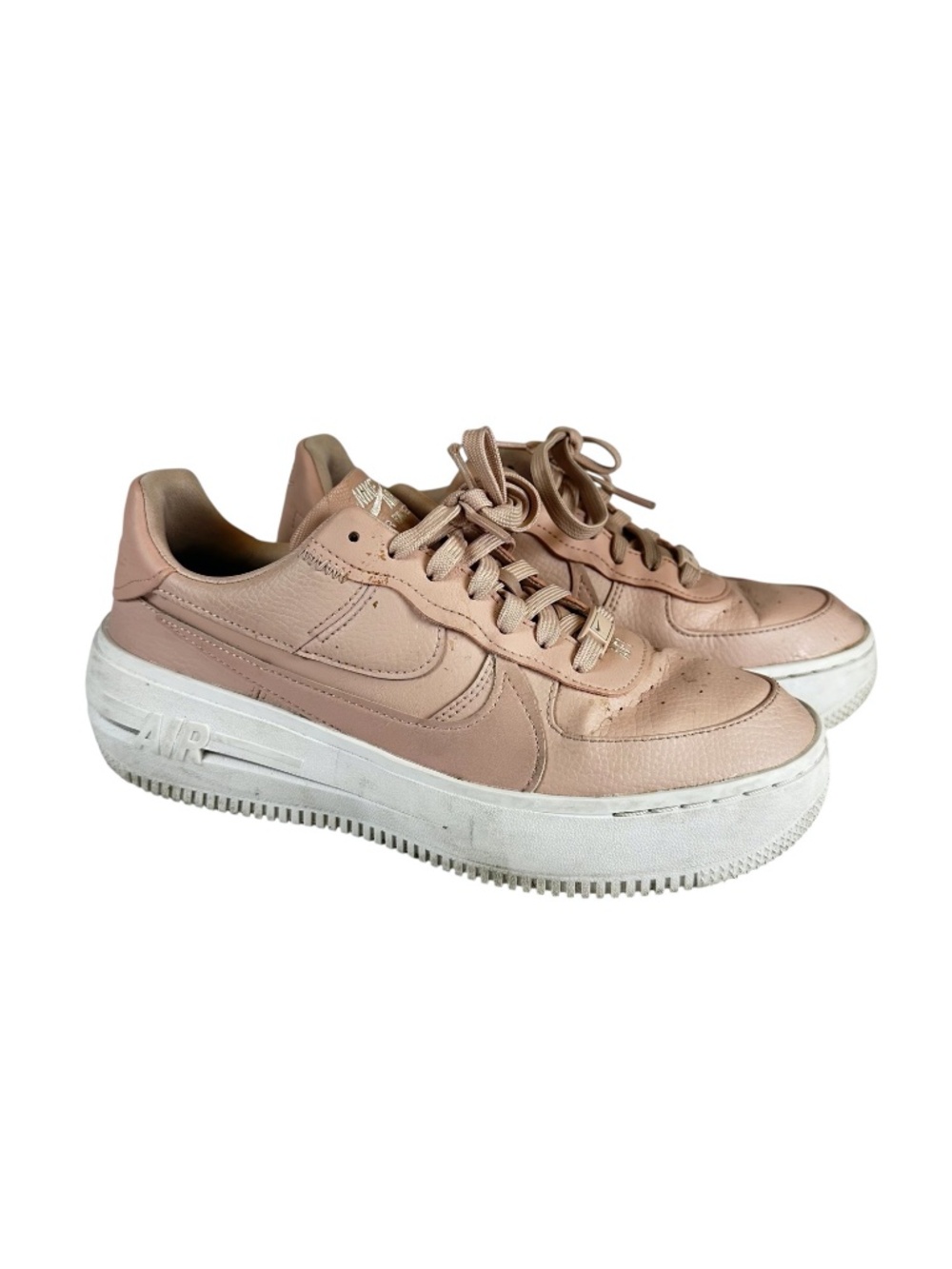 Nike Air Force 1 PLT.AF.ORM Pink Oxford Leather Sneakers Size 8.5